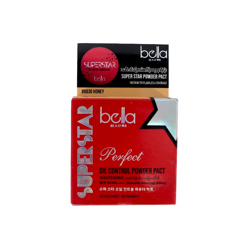 Bella Super Star Perfect Oil Control Powder Pact 4.5g (GB30 Honey)
