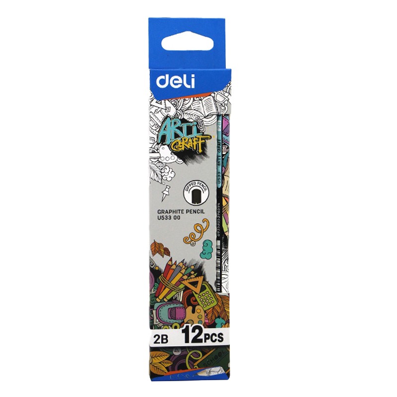 Deli Graphite 2B Pencil 12pcs (U533 00)