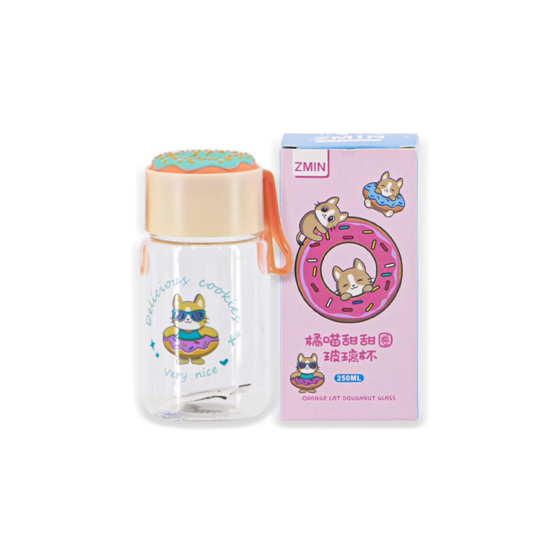 Zmin Cat Doughnut Water Bottle (250ml)