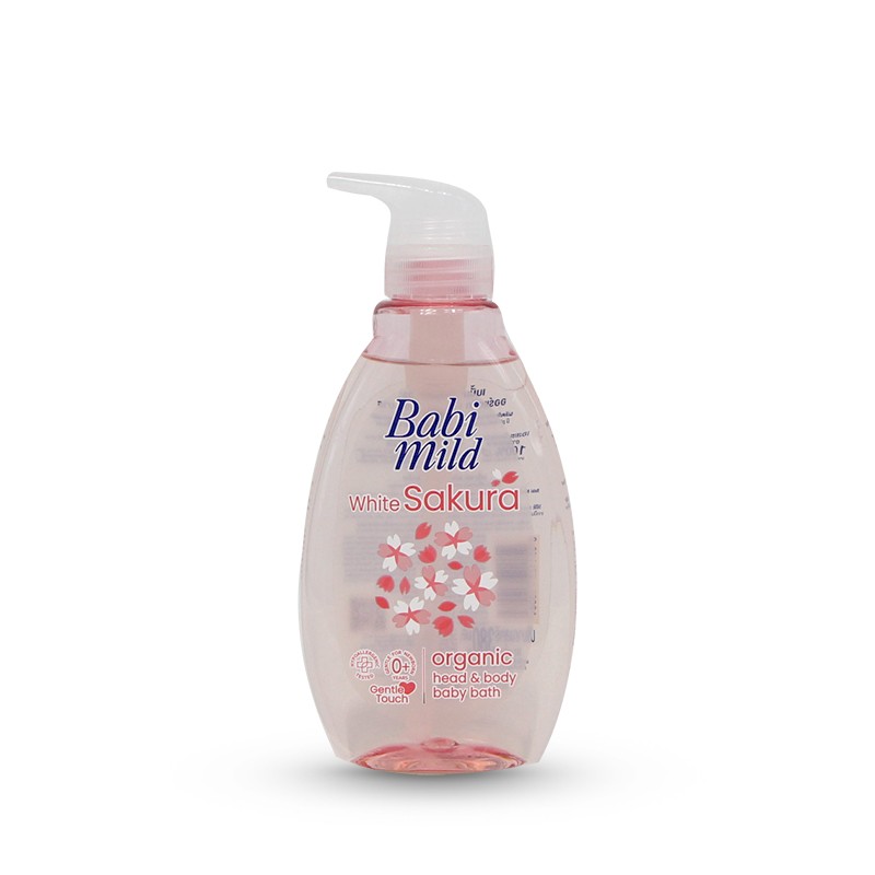 Babi Mild White Sakura Organic Head & Body Baby Bath 380ml