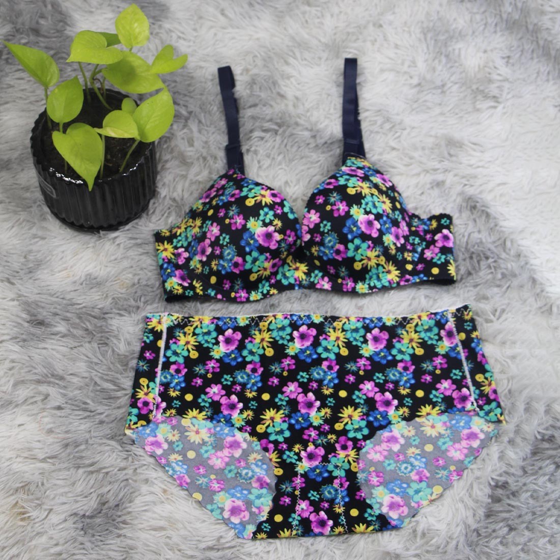 Lynsy Floral Print Bra & Panty Set (109)