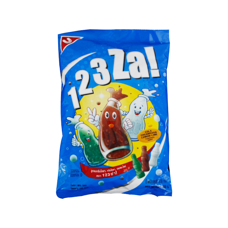 United 123Za Cola Cream Soda Lemon Lime Candy 330g