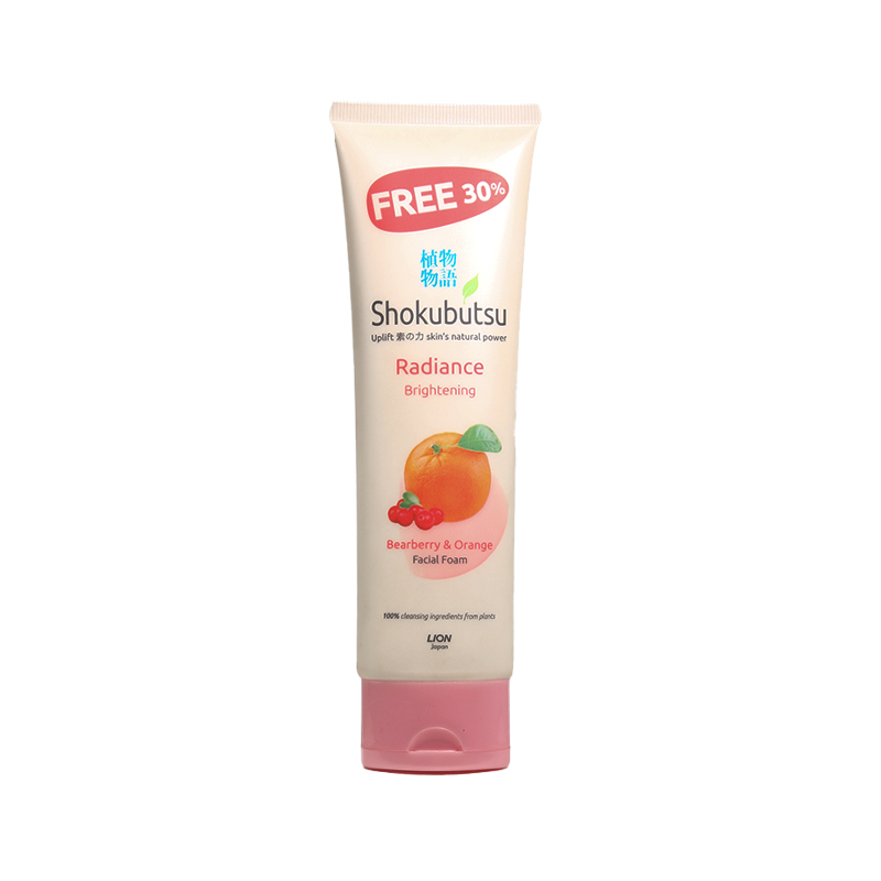 Shokubutsu Radiance Brightening Facial Foam 130g (Bearberry & Orange)
