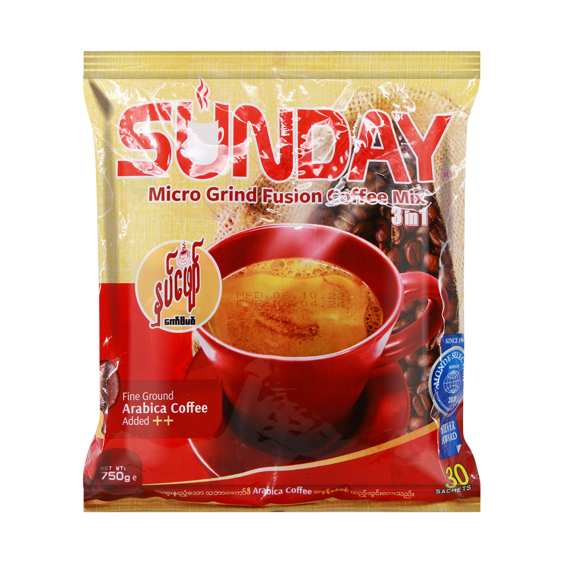 Sunday Micro Grind Fusion 3 in1 Coffeemix 750g *30pcs