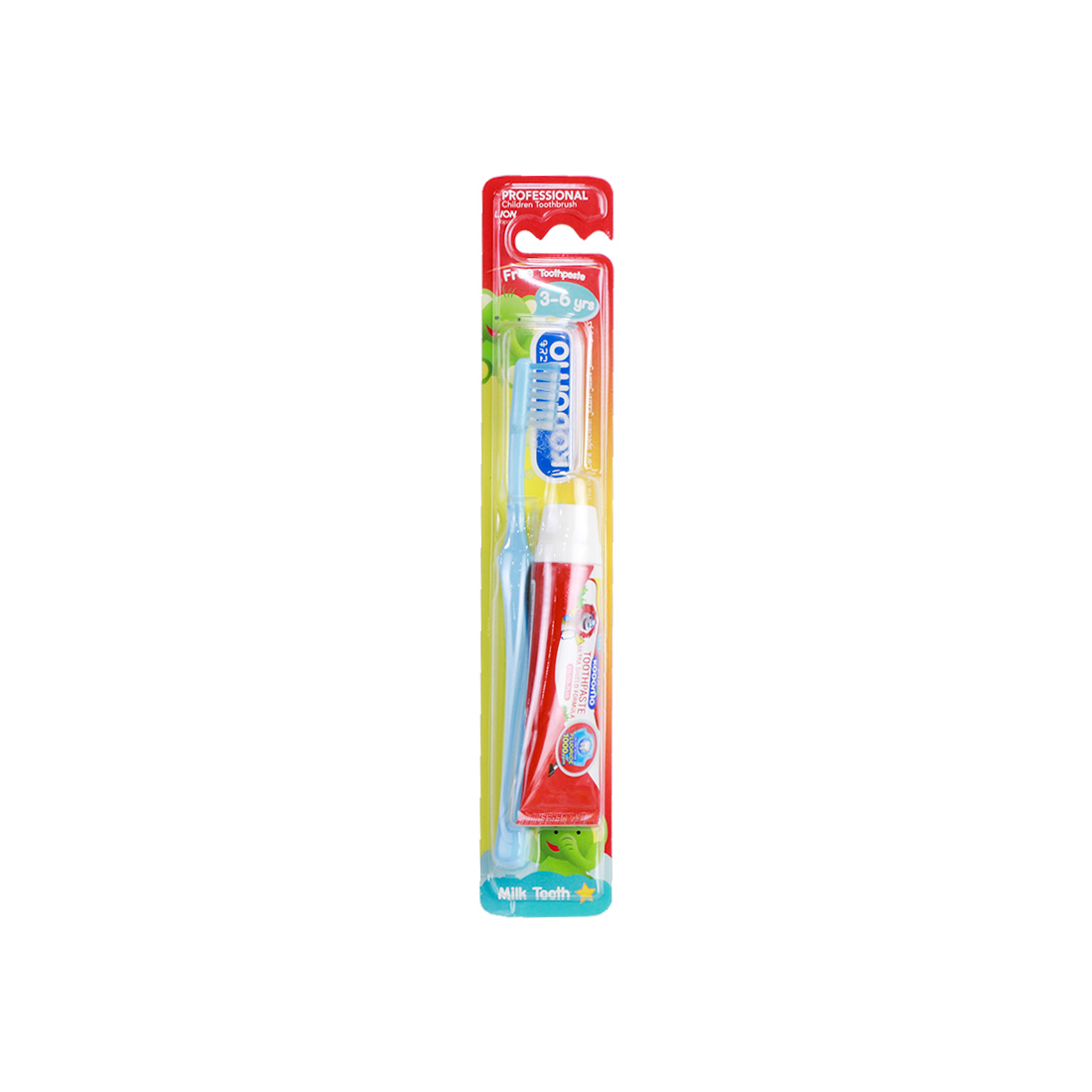 Kodomo Toothbrush + Strawberry Toothpaste (3-6yrs)